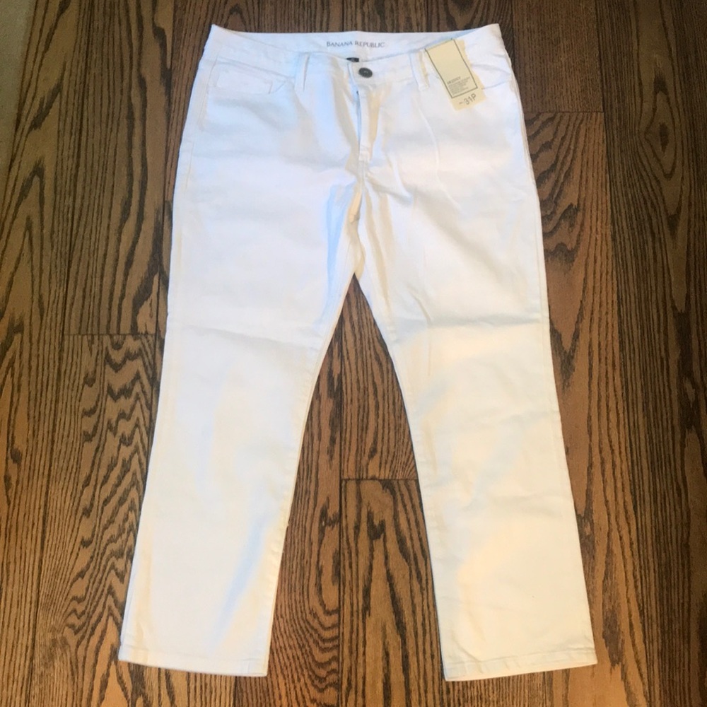 BANANA REPUBLIC: skinny white denim